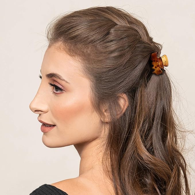 YOHAMA 12 pcs Small Hair Claw Clips 1 inch Durable Mini Jaw Clip Claw for Kids and Adult Multifunction Non-slip Hair Clips Black and Brown Colors Fixed Bangs Decoration Hairstyle.