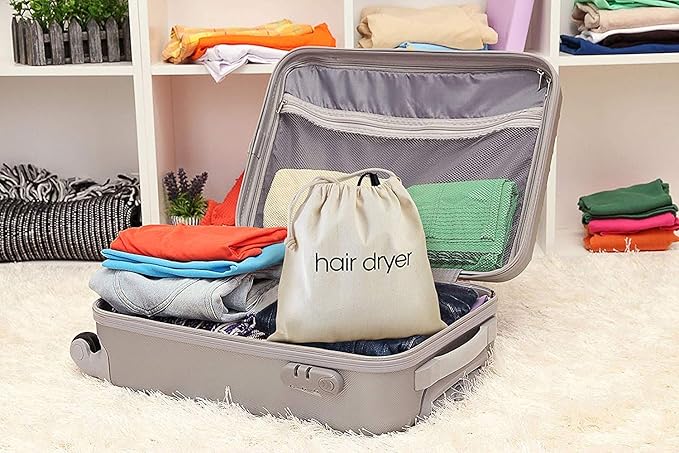 Hair Dryer Bags by Radiant Complex: Perfect for travel, and safe storage of any hair dryer, curling iron, straightener, brush or makeup bag. Convenient 12.25" x 13.25" size fits any hair accessory.