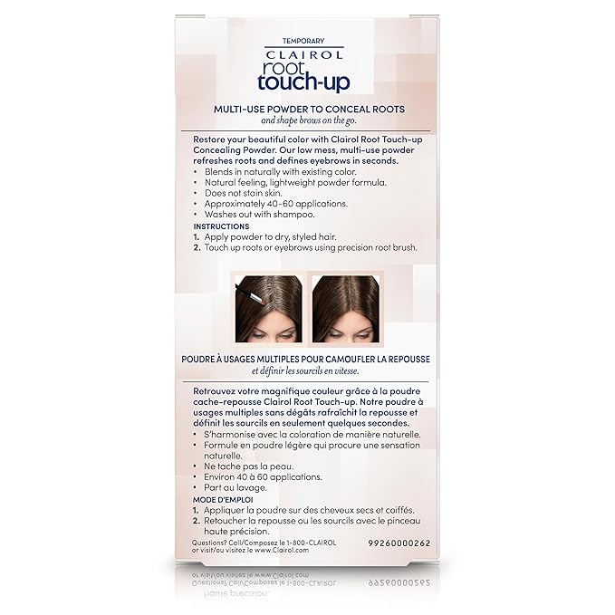 Clairol Root Touch-Up Temporary Concealing Powder, Black Hair Color, Pack of 3