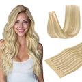 DOORES Hair Extensions Human Hair, Drity Blonde Highlight Golden Blonde 20pcs 50g 22 Inch, Human Hair Extensions Tape in Straight Hair Real Human Hair