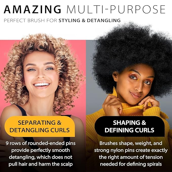 Curly Hair Brush for Women Men Curl Defining Hairbrush Small Mini Detangler Edge Combs Barber Styling Tools Travel Accessories Cruise Ship Essential 2026 Beach Vacation Must Have Gift