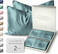 Colorado Home Co 22 Momme Real Silk Pillowcase, Mineral Blue, 2 Pack King Pillowcase, 20" x 36"
