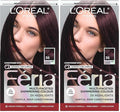 L'Oreal Paris Feria Multi-Faceted Shimmering Permanent Hair Color, 36 (Chocolate Cherry) Deep Burgundy Brown, Pack of 2 Hair Dye Kit