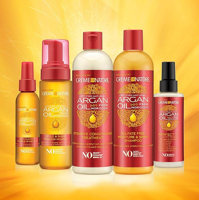 Creme of Nature Argan Oil Anti-Humidity Gloss & Shine Mist With Heat Protection, Leave-In Conditioner With Strengthening Protein