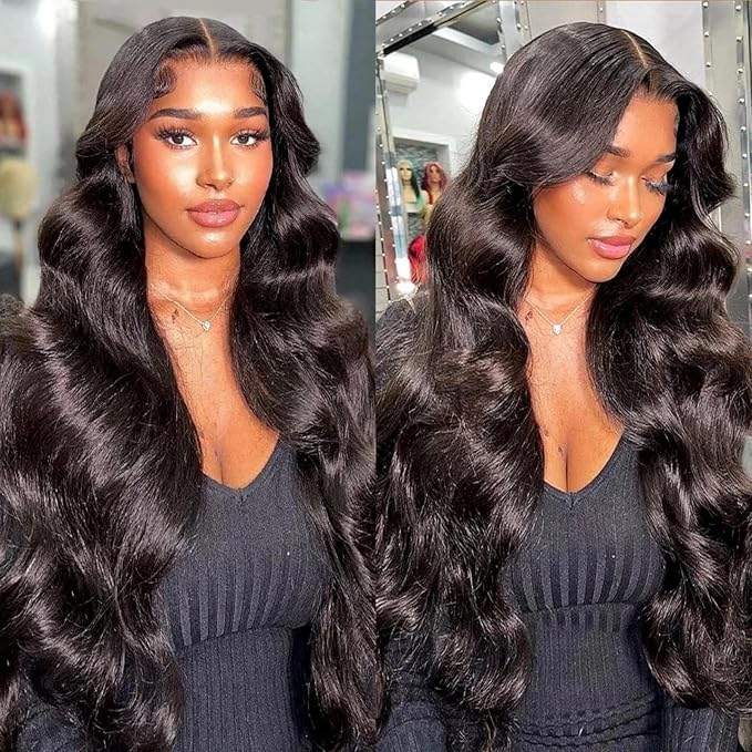 Real HD Lace Wig 13x6 Full Lace Frontal Wig 220% Density Body Wave HD Transparent Lace Front Wigs Virgin Human Hair Wigs Pre Plucked with Baby Hair 30 inch