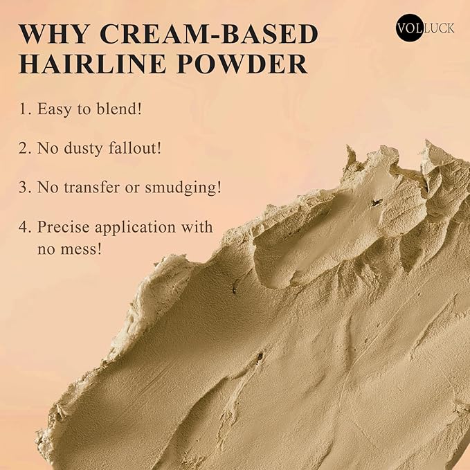 VOLLUCK Hairline Powder Instantly, Root Touch up Powder Hair Color Upgraded, Grey Root Cover up Conceals Hair Loss, Hairline Shadow for Women & Men for Thinning Hair Natural, Sweatproof (Dark Brown)