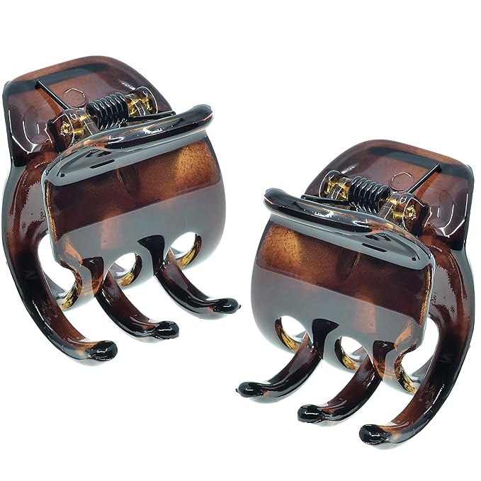 Camila Paris NV123 French Hair Clip for Women, Small Set of 2 Tortoise Girls Hair Claw Clips Jaw. Fashion Durable Styling Hair Accessories for Women, Strong Hold No Slip Grip, Made in France