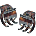 Camila Paris NV123 French Hair Clip for Women, Small Set of 2 Tortoise Girls Hair Claw Clips Jaw. Fashion Durable Styling Hair Accessories for Women, Strong Hold No Slip Grip, Made in France