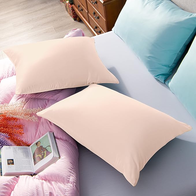 NTBAY Zippered Satin Pillow Cases for Hair and Skin, Luxury King Hidden Zipper Pillowcases Set of 2, 20x36 Inches, Pink