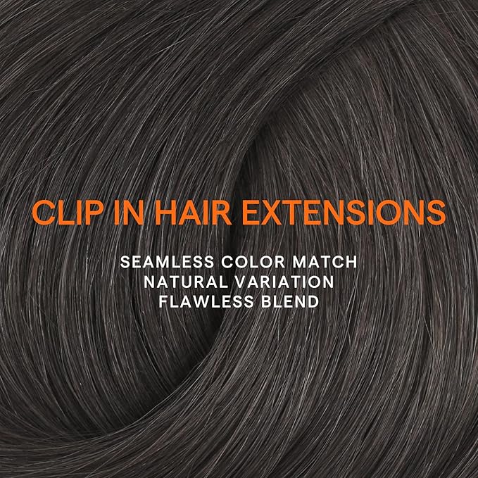 Full Shine Real Human Hair Extensions Clip ins Soft Black Clip on Extensions Human Hair Natural Black Tea 10 Inch 95 G 7 Pcs
