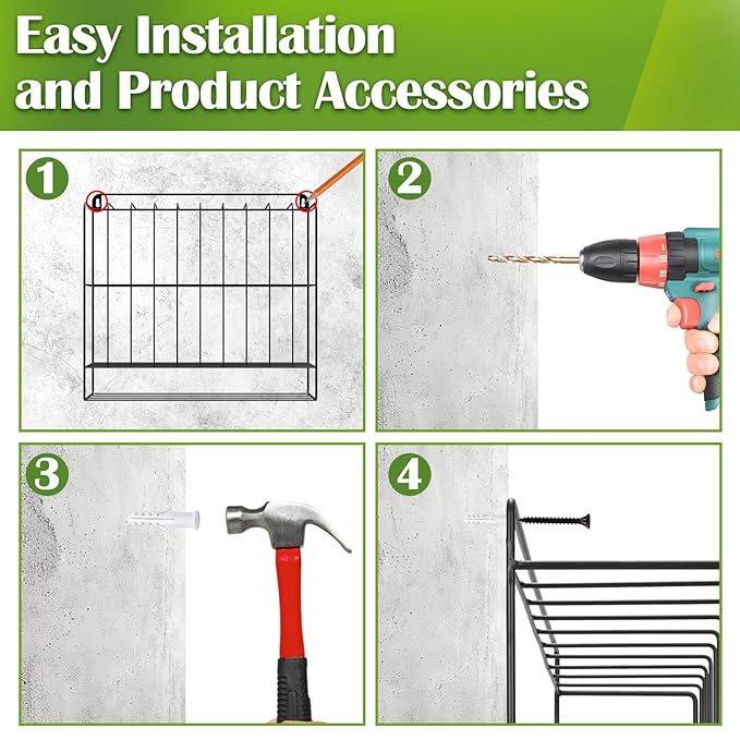 IKARE Hair Color Organizer Rack - Metal Tube Storage, Wall-Mounted Holder with Dye Paste Hanging Space for Salon, Beauty, Home