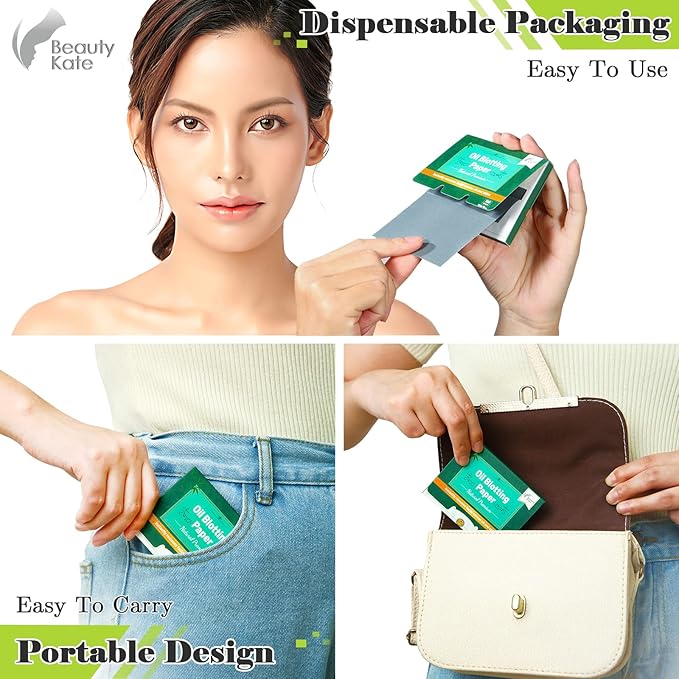 Natural Premium Oil Blotting Paper for Oily Skin with Bamboo Charcoal,26% Larger Oil Blotting Sheets for Face,Makeup Friendly Oil Absorbing Sheets 600 Sheets