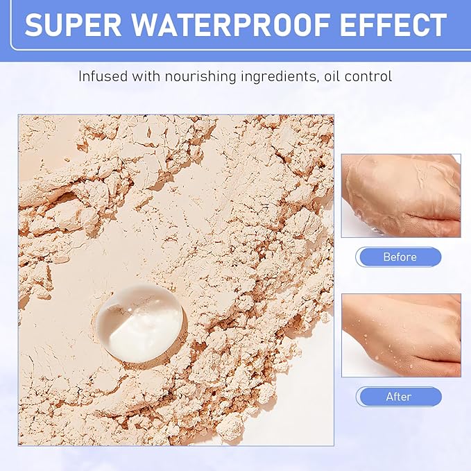 Maycheer Face Powder, Maycheer Setting Powder, Maycheer Lasting Waterproof Oil Absorbing Pressed Powder Compact, Lightweight Finishing Pressed Powder Compact (Calassic Ivry, 01)