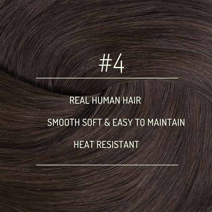 RUANTURE Brown Clip in Hair Extensions Real Human Human Hair, Clip in Human Hair Extensions, Double Weft Full Head THick Ends, Easy to Install, 20 Inch 120g 7pcs #4 Chocolate Brown
