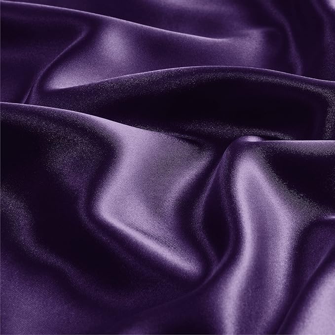BEDELITE Satin Pillowcase with Zipper, Plum Purple King Size Pillow Cases Set of 2, Super Soft and Cooling Similar to Silk Pillow Cases, Gift for Women Men(20x36 Inches)