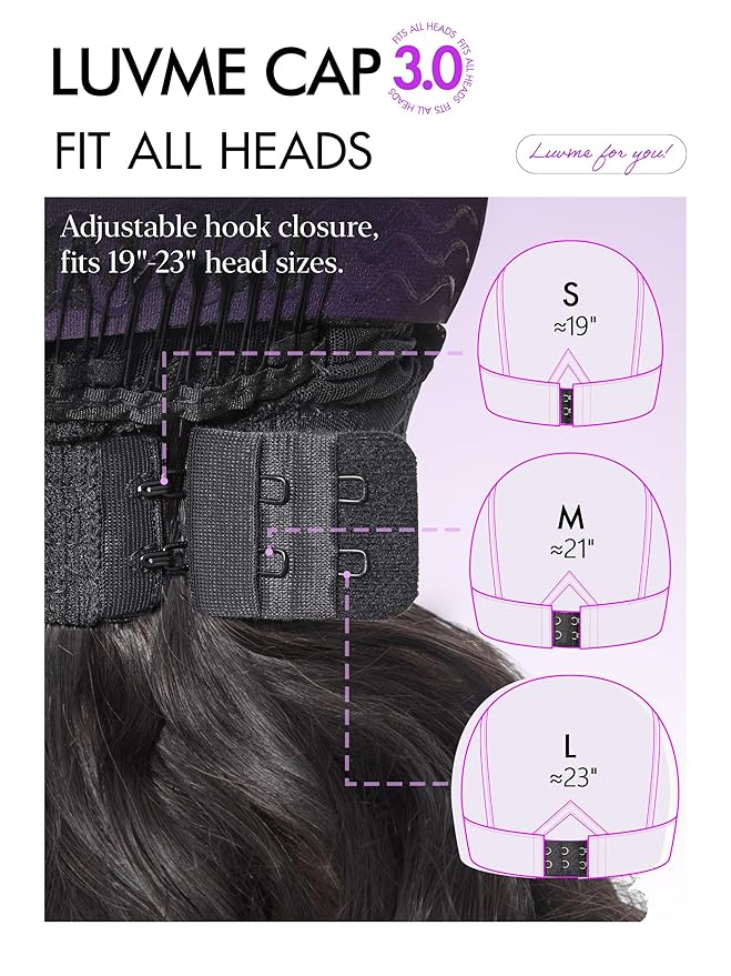 LUVME HAIR 7x6 HD Lace All-Day Comfort Wig with Bangs 200% Density Hair PartingMax Lace Wigs Loose Body Wave Lace Front Wigs Human Hair Pre Cut Plucked Lace Frontal Glueless 18 Inches
