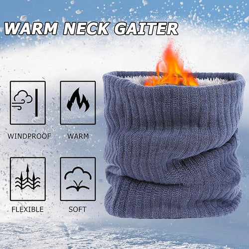 3 Pack Winter Neck Warmer & Ski Mask for Men Women Thermal Warm Fleece Face Mask Neck Gaiter Scarf Gift
