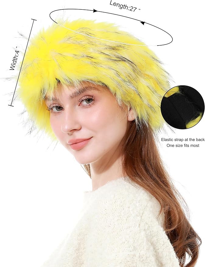 Faux Fur Headband for Women Winter Earwarmer Earmuff with Elastic