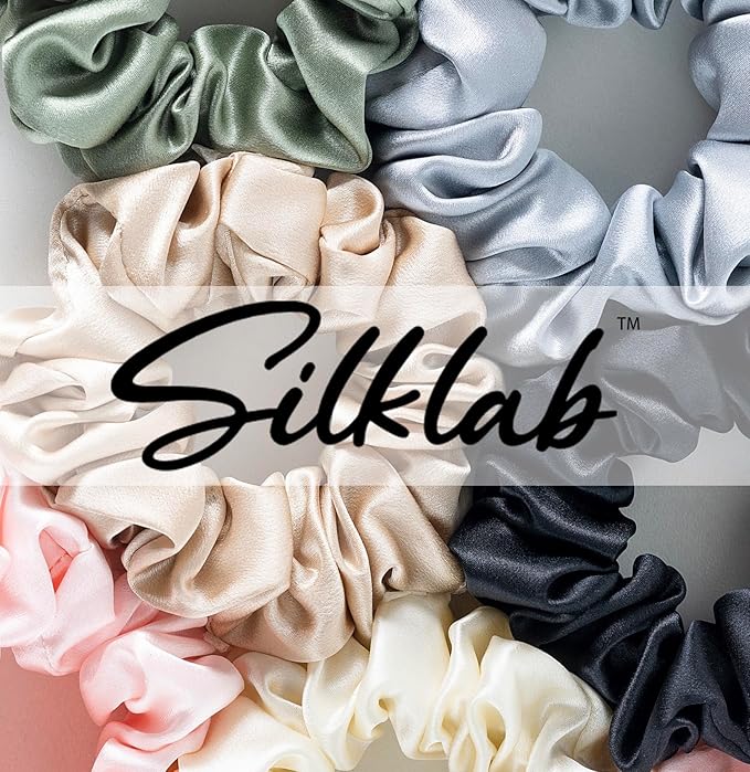 22 Momme 100% Mulberry Silk Scrunchies (2 Pack, Cream White), Well-Hold Elastic for No-Damage, 6A, Soft Hair Ties, Reduces Frizz & Breakage, OEKO-TEX Certified