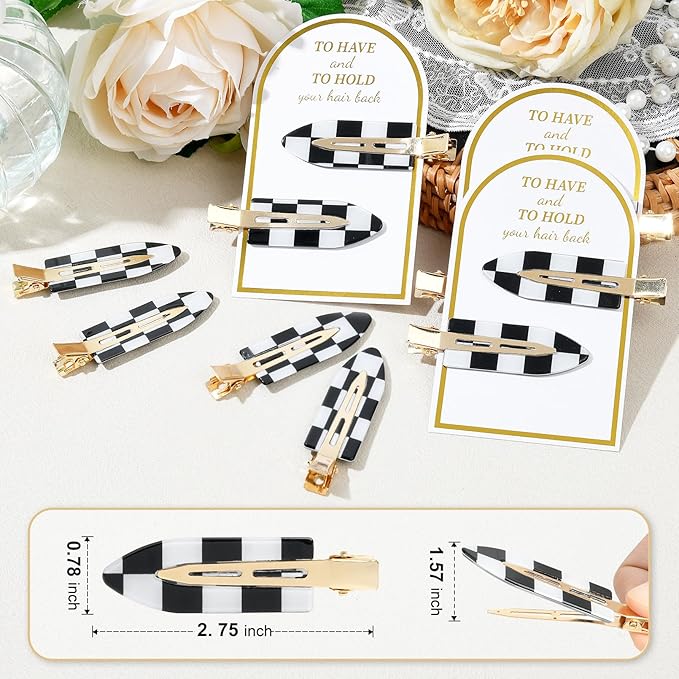 20PCS Bridesmaid Hair Clips No Bend Hair Clips Bridesmaid Hair Accessories Gifts Makeup Creaseless Glitter Hair Clip for Bride Women Girls(20Pcs/10Cards)
