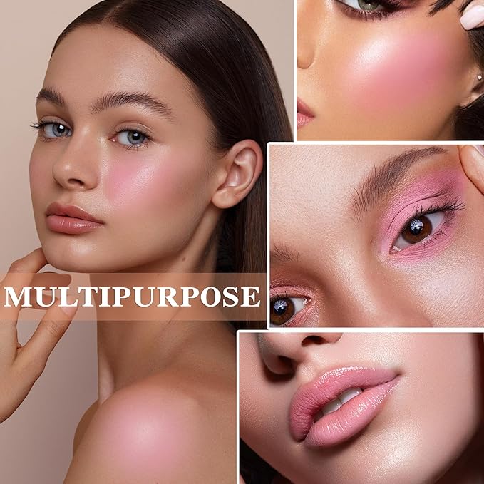 2 Colors Blush Stick,Multi-Use Cream Blush,Waterproofing Highly Pigmented Makeup Stick,Moisturizing Makeup Cream Set A6