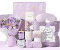 Birthday Gifts for Women Self Care Package Get Well Soon Gift Baskets, Thinking of You Sympathy Spa Gift Set w/ Crochet Flower Bouquet, Unique Christmas Gifts for Women Mom Her Best Friend Sister Wife