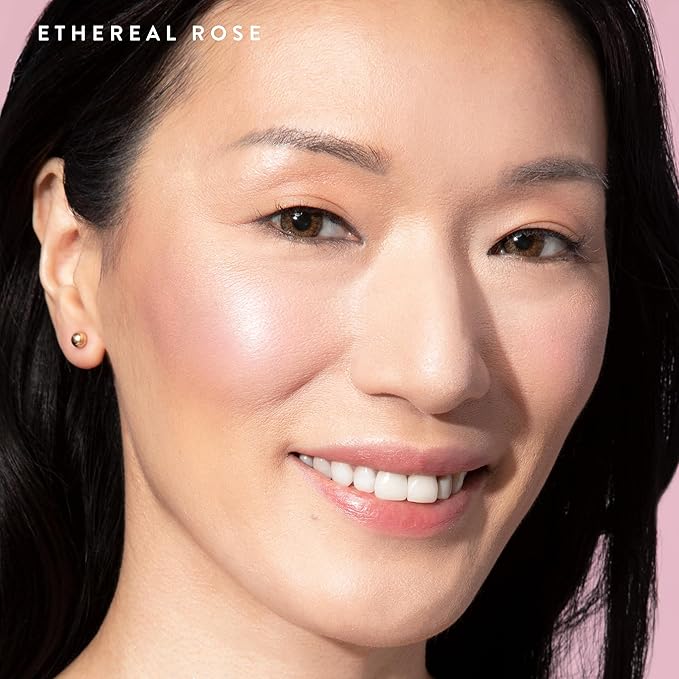 LAURA GELLER NEW YORK Baked Blush-n-Brighten Marbleized Blush + Angled Brush (04 Ethereal Rose, 47mm)