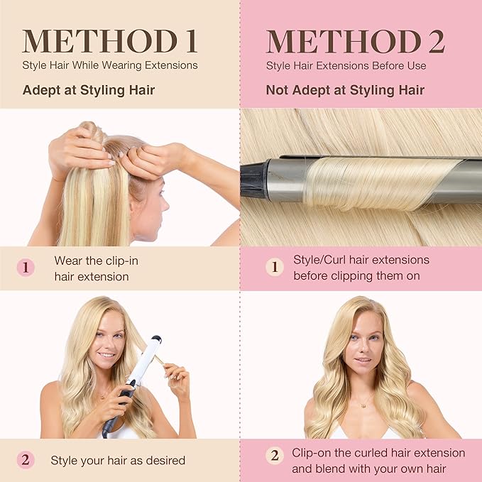 GOO GOO Clip in Hair Extensions Real Human Hair, Remy Human Hair Extensions Clip ins for Women, Natural Human Hair, 20inch 110g 7Pcs, 18D/22F Dirty Blonde Highlights