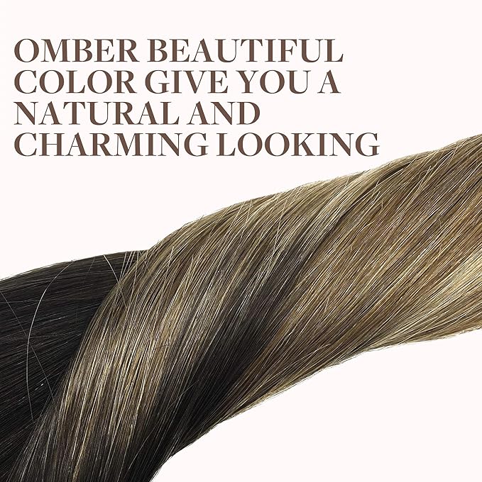 GOO GOO Clip in Hair Extensions Real Human Hair, Remy Human Hair Extensions Clip ins for Women, Natural Human Hair, 24inch 120g 7Pcs, 2/6/18 Balayage Brown to Dirty Blonde