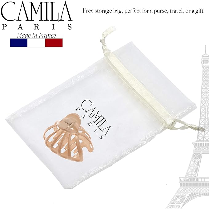 Camila Paris CP3051 2PK French Octopus Hair Clip for Women for Thick Volume Hair, Girls Hair Claw Clips Jaw Fashion Durable Styling Hair Accessories for Women, Strong Hold No Slip Grip, Made in France