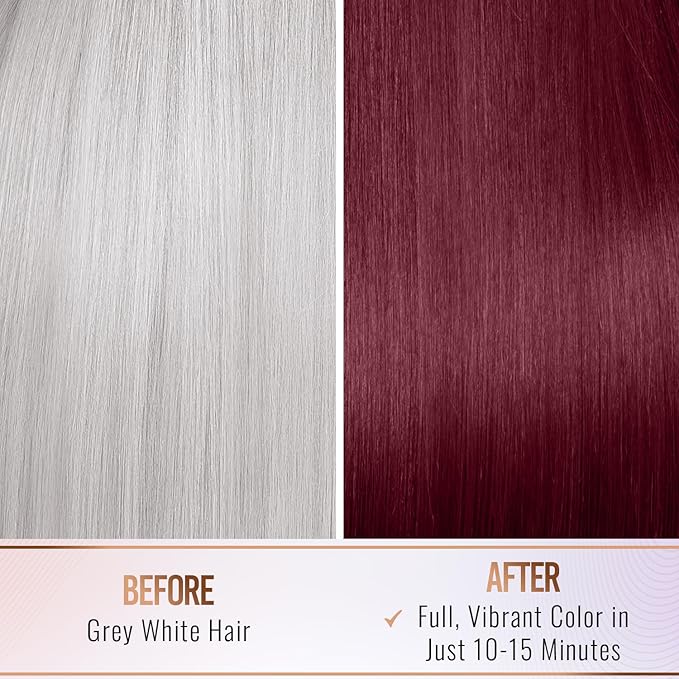 Herbishh Hair Color Shampoo – Natural Dye for Gray Hair, with Argan Mask, Travel Size, Long-Lasting Tint in Minutes, 10+1 Pack, Ammonia-Free (Wine Red)
