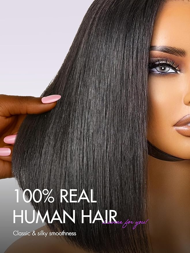 LUVME HAIR 7x6 HD Lace All-Day Comfort Wig PartingMax Lace Bob Wigs Lace Front Wigs Human Hair Pre Cut Plucked Lace Frontal Glueless 12 Inches Natural Black Color