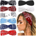 Huachi Bandana Headbands for Women Boho Twist Head Wraps, Elastic Hair Bandana Headband Summer Hair Accessories