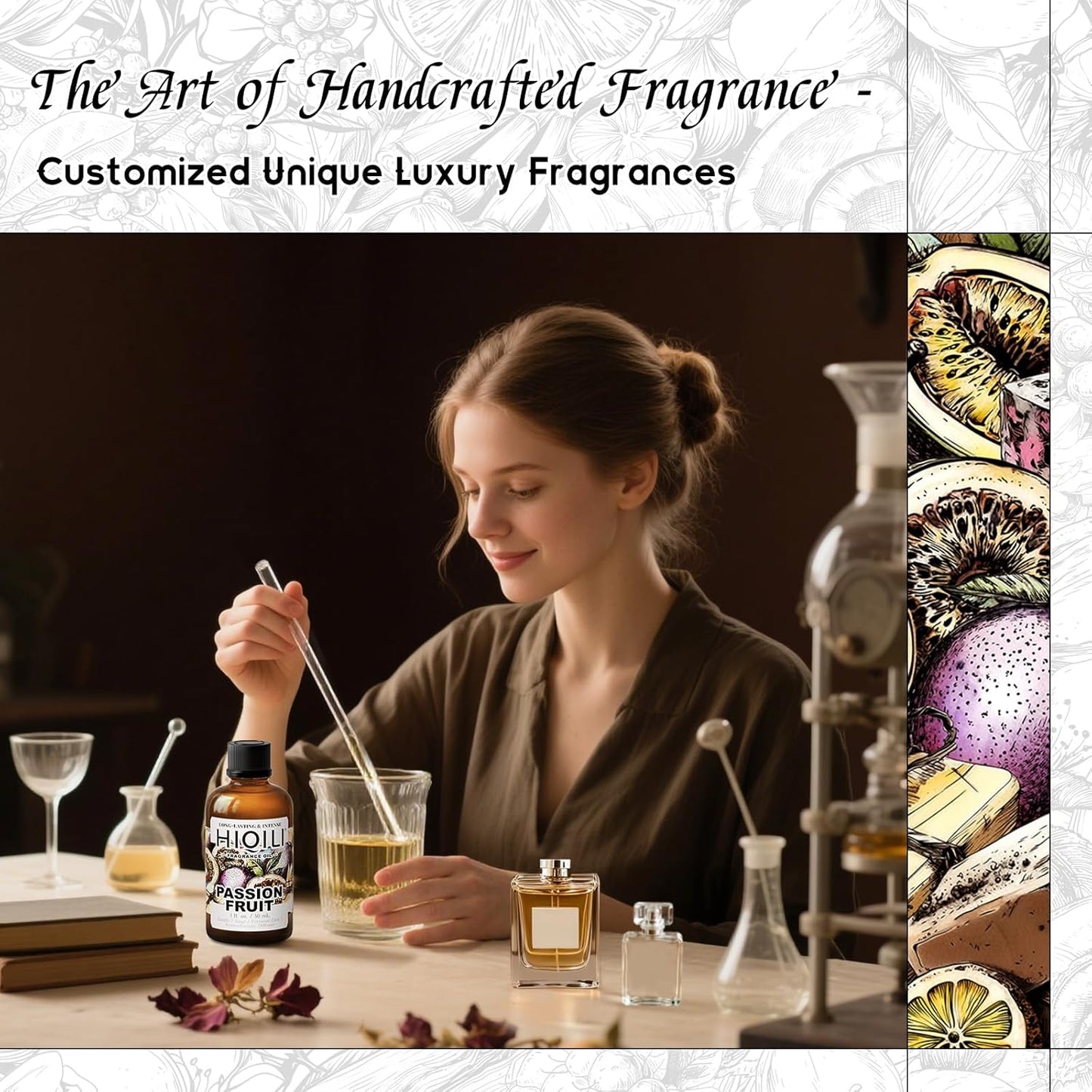 HIQILI Passion Fruit Fragrance Oil for Home Diffuser, Oil Burner, Great for Soap, Candle & Perfume Making, Add to Body Lotion - 1 Fl Oz