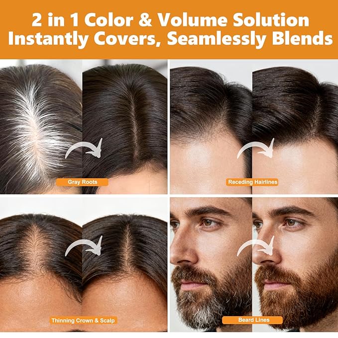 Root Touch Up Hair Color Spray–4oz, Sweat-Resistant & Natural, Instant Gray Hair Cover Up, Temporary Root Concealer Hair Filler Dye Spray for Hairline, Scalp&Thinning– Light Brown–Women & Men