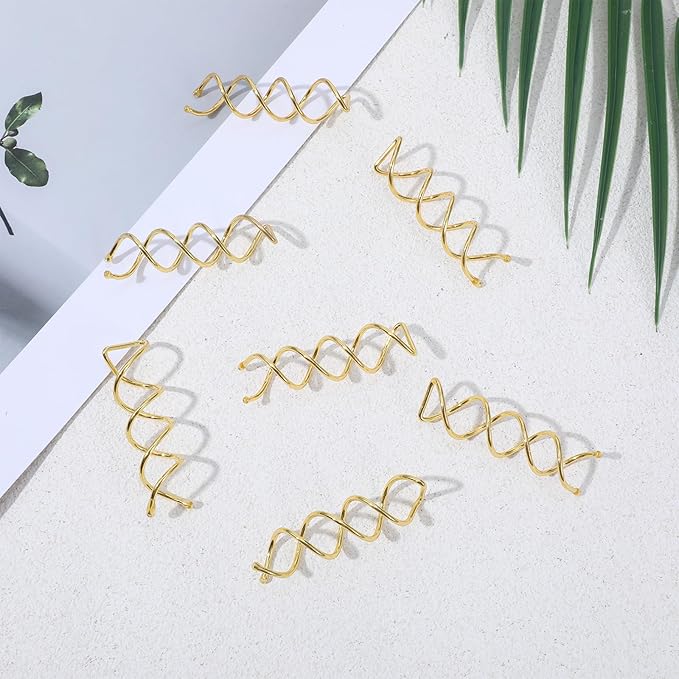 30 Pcs Spiral Hair Pins, Spin Pins for Hair, Alloy Spiral Bobby Pins, Bun Twist Spiral Hair Pins with Non-scratch Rounded Tips for Women Bun Hair Style (Gold)