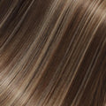 Medium Brown with Platinum Blonde Synthetic Hair Toppers for Women with Thinning 3D 360° Cover Clip in Wispy Bangs Upgraded Adjustable Bandage 24 Inch Long Layered