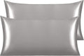 NTBAY 2 Pack Satin King Pillowcases for Hair and Skin, Luxurious and Silky Pillow Cases with Envelope Closure, 20x36 Inches, Grey