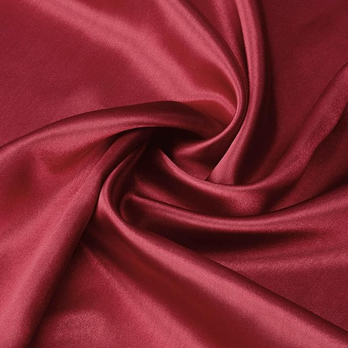 Lirex Satin Pillowcase for Hair and Skin, Super Soft and Cooling Similar to Silk, 2 Pack King Size 20"X 40" Pillow Cases with Envelope Closure, Gifts for Women Men, Wine Red