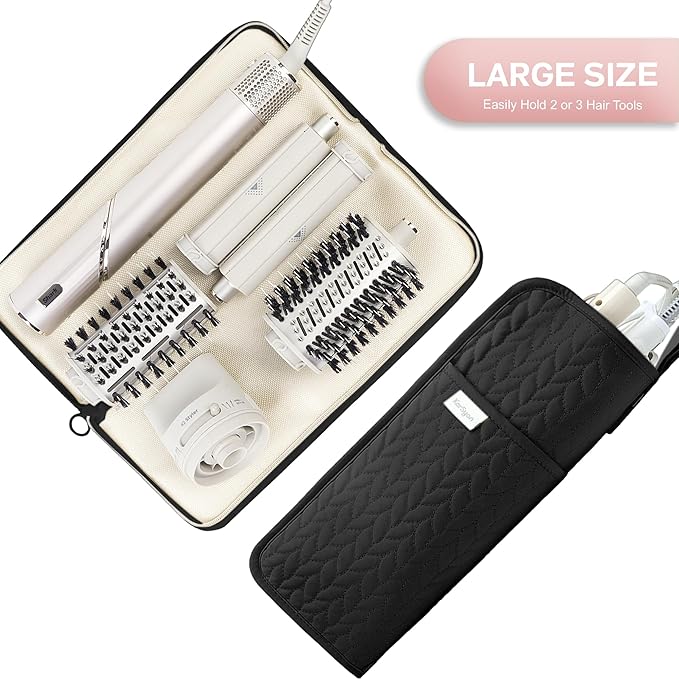 Hot Tools Organizer Heat Resistant Mat Case Hair Tools Holder Travel Bag Portable Hair Styling Tools Cover Pouch for Curling Iron,Flat Iron,Hair Straightener (Black)