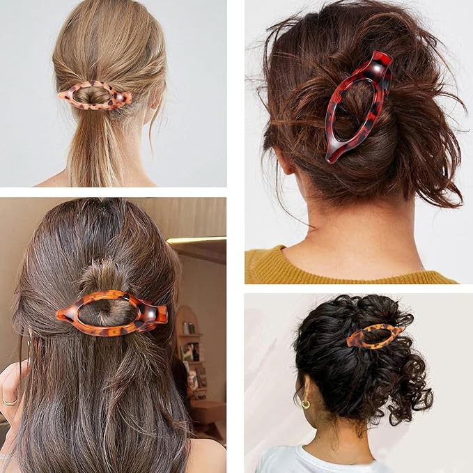 6 Packs Flat Claw Clips for Women, French Tortoise Shell Flat Hair Clip, Matte Hair Claws Clip for Thin Thick Hair, Lay Down Claws Clips, Durable Strong Hold Hair Clip, Christmas Gifts