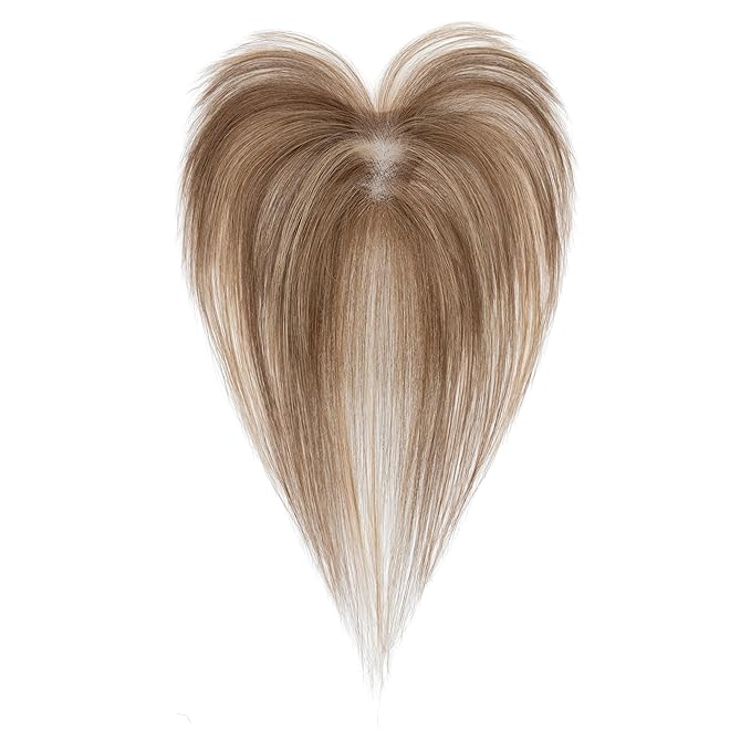 Benehair Clip in Bangs 100% Real Human Hair Extensions 360° Cover Clip on 3D Wispy Bangs for Women Topper Hairpieces for Women Medium Brown Highlights Dark Blonde