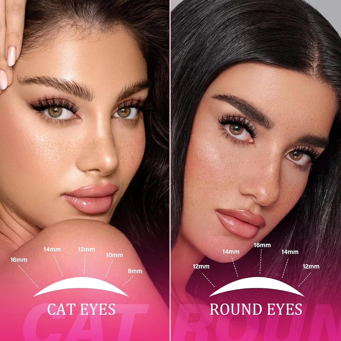 PRO LASHBEAUTY Lash Clusters, Eyelash Clusters 8-18 Mixed Cluster Eyelash Extensions Mixed Lash Extension Reusable Soft & Comfortable (Sunrise,8-16mix)