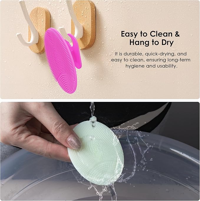 4 Pack INNERNEED Silicone Face Scrubber for Deep Cleansing and Exfoliation – Soft Facial Cleansing Brush, Gentle for All Skin Types, Blackhead Remover, Portable