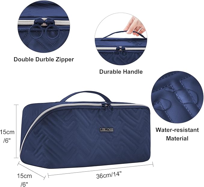 Leudes Hair Tools Travel Bag for Shark Flexstyle Portable Shark Hair Air Wrap Dryer Case (Navy Blue)