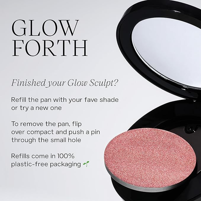 Saie Glow Sculpt Multi-Use Highlighter + Cream Blush - Lightweight with Hyaluronic Acid + Micropearl for Radiant, Glowing Skin - Peachglow (.02 oz)