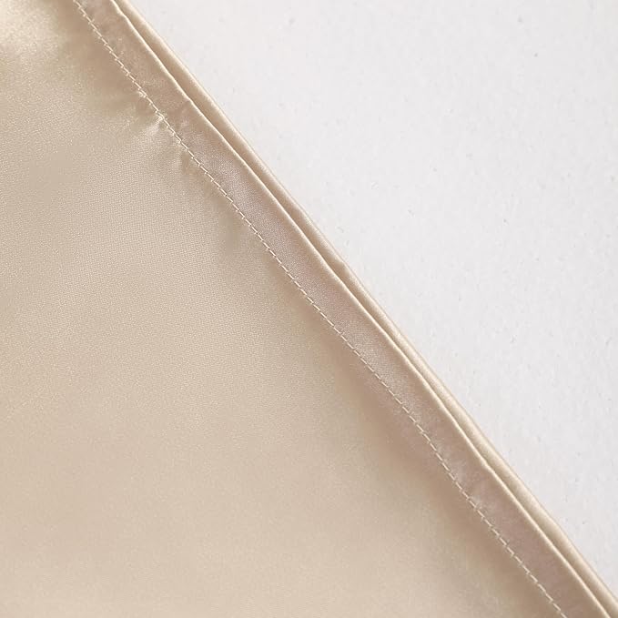 NTBAY 2 Pack Satin Standard Pillowcases for Hair and Skin, Luxurious and Silky Pillow Cases with Envelope Closure, 20x26 Inches, Taupe