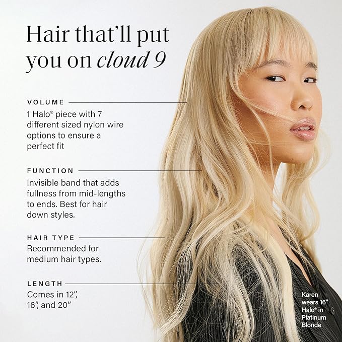 Luxy 100% Remy Human Hair – Halo Clip-In Hair Extensions –Natural Looking Volume & Length - One-Piece - Easy 5-Min Application 180 grams 20" Beige Blonde Balayage