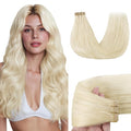 GOO GOO Tape in Hair Extensions Human Hair, 1000 Pure Platinum Blonde, 12inch 40g 20pcs, Skin Weft Seamless Invisible, Silky Straight with Thick Ends, Remy Human Hair
