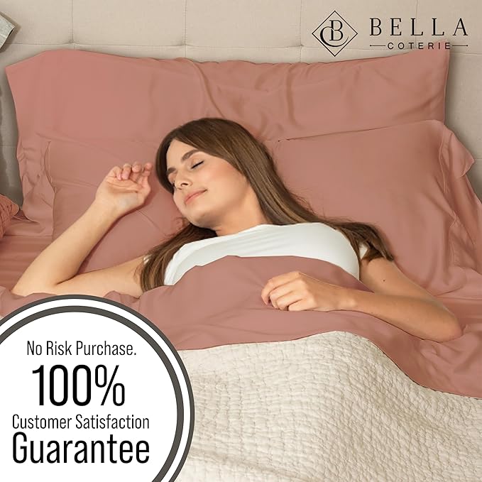 Bella Coterie | Luxury Bamboo Viscose King Size Pillowcase Set | 100% Organically Grown | Ultra Soft | Cooling | 2 Pcs [Raisin]